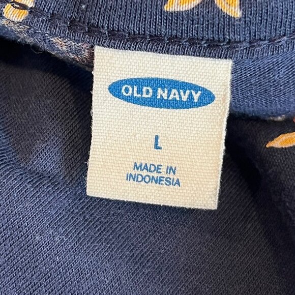 Old Navy Women’s Size Large Cotton/Modal Navy Blue V-Neck Henley Paisley Blouse - Picture 8 of 8